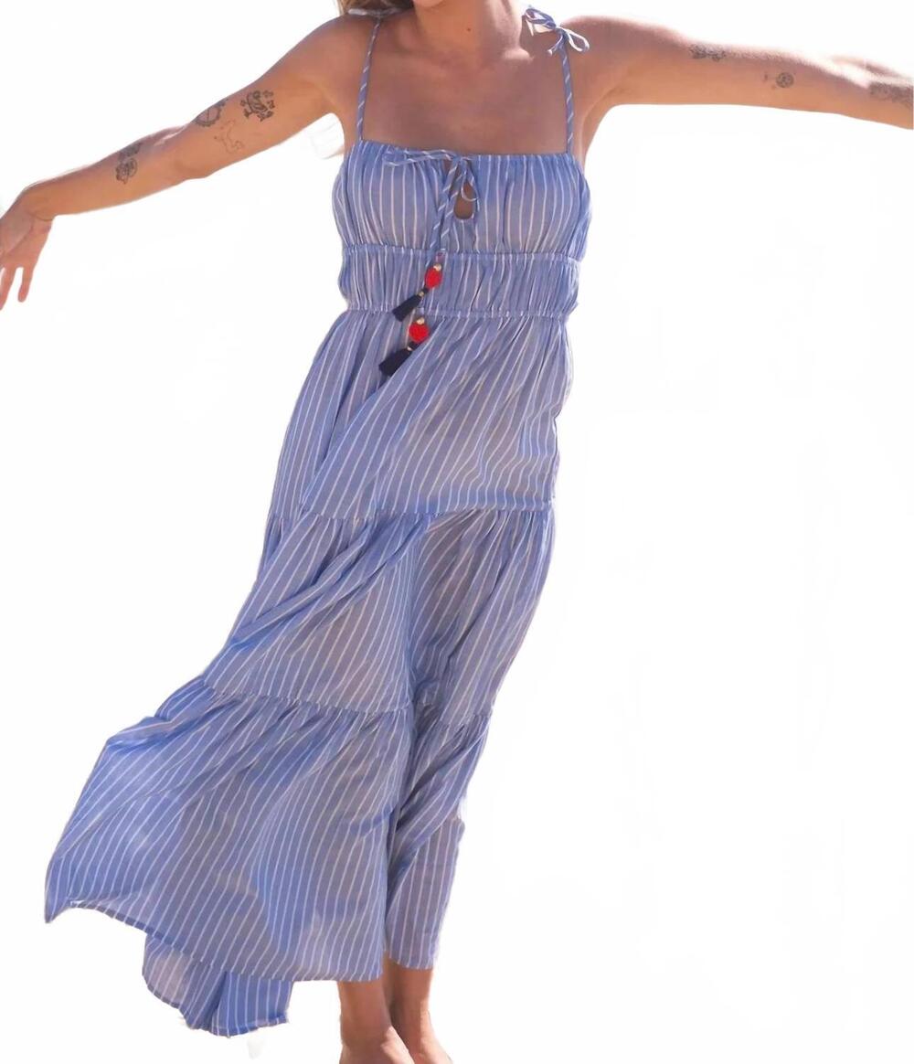 NEW BELL kimmy maxi dress in blue/white stripe